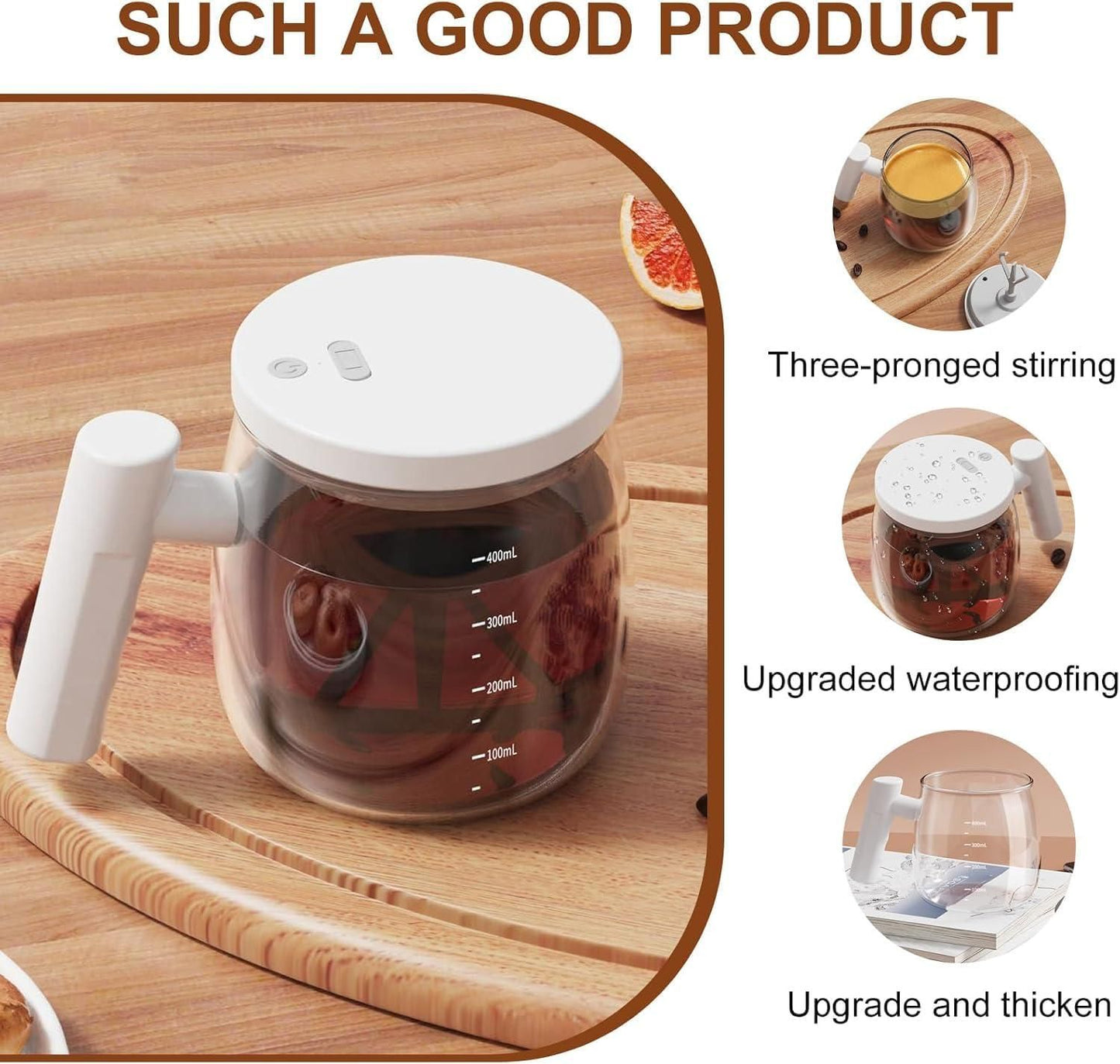 Self Stirring Electric Mixing Cup - Coffee Mug